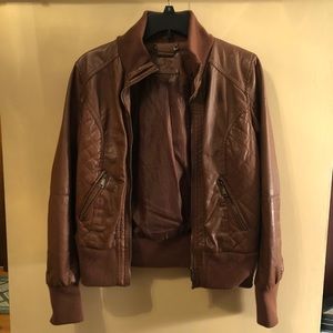 Faux Leather Bomber Jacket
